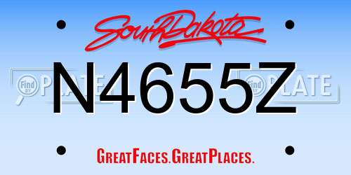 N4655Z South Dakota License Plate
