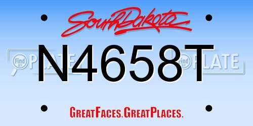 N4658T South Dakota License Plate