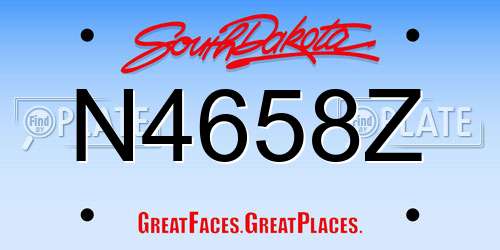 N4658Z South Dakota License Plate