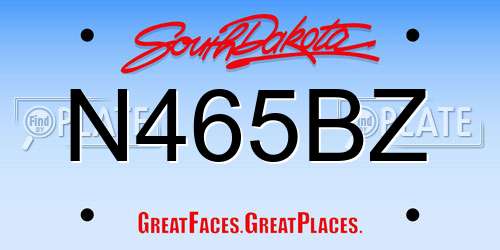 N465BZ South Dakota License Plate