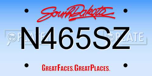 N465SZ South Dakota License Plate
