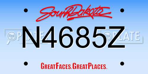 N4685Z South Dakota License Plate