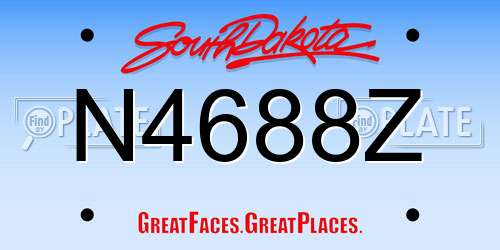 N4688Z South Dakota License Plate