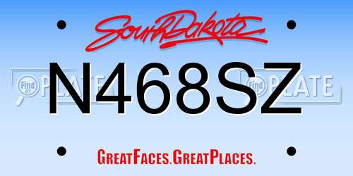N468SZ South Dakota License Plate
