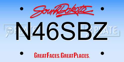 N46SBZ South Dakota License Plate