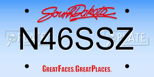 N46SSZ South Dakota License Plate