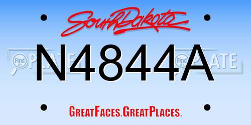 N4844A South Dakota License Plate