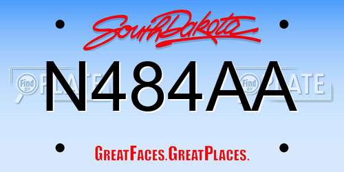 N484AA South Dakota License Plate