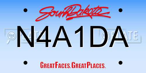 N4A1DA South Dakota License Plate