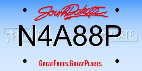 N4A88P South Dakota License Plate