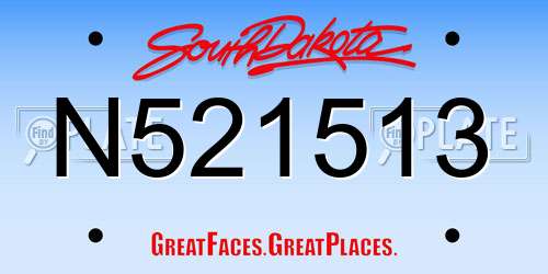 N521513 South Dakota License Plate