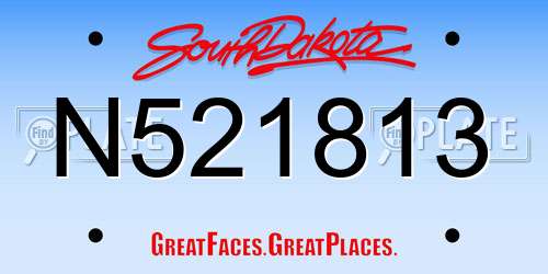 N521813 South Dakota License Plate