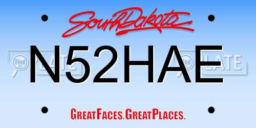 N52HAE South Dakota License Plate