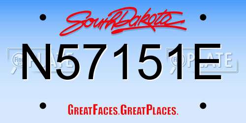 N57151E South Dakota License Plate