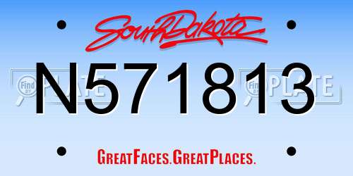 N571813 South Dakota License Plate