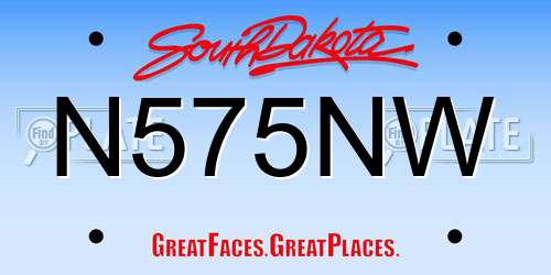 N575NW South Dakota License Plate
