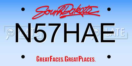 N57HAE South Dakota License Plate