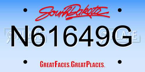 N61649G South Dakota License Plate