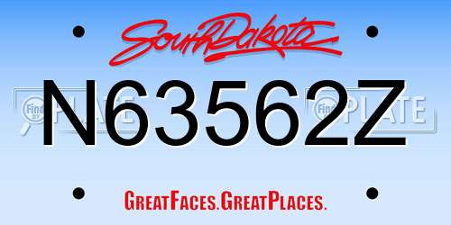 N63562Z South Dakota License Plate
