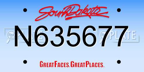 N635677 South Dakota License Plate