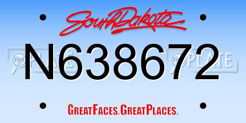 N638672 South Dakota License Plate