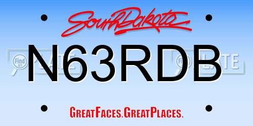 N63RDB South Dakota License Plate