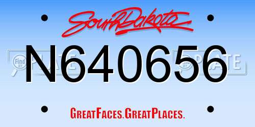 N640656 South Dakota License Plate