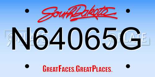 N64065G South Dakota License Plate