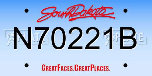 N70221B South Dakota License Plate