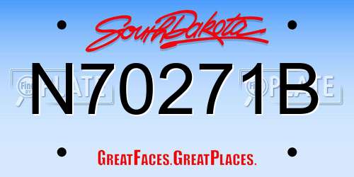 N70271B South Dakota License Plate