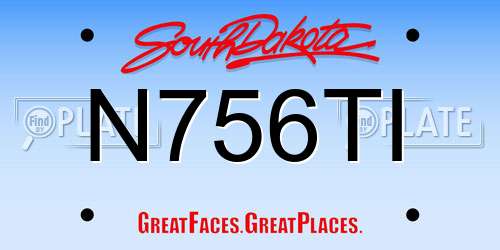 N756TI South Dakota License Plate