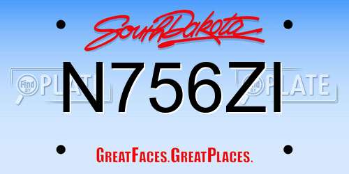 N756ZI South Dakota License Plate