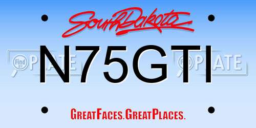 N75GTI South Dakota License Plate