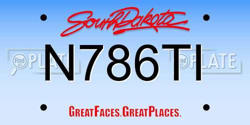 N786TI South Dakota License Plate