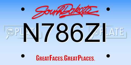 N786ZI South Dakota License Plate