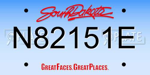 N82151E South Dakota License Plate
