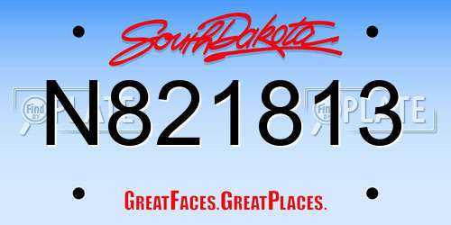 N821813 South Dakota License Plate