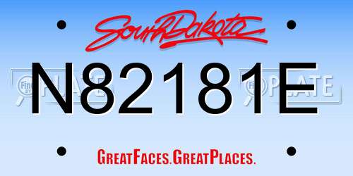 N82181E South Dakota License Plate