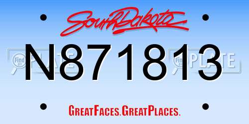 N871813 South Dakota License Plate