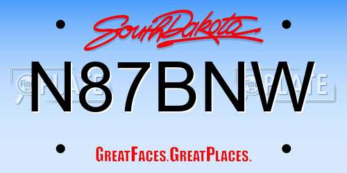 N87BNW South Dakota License Plate