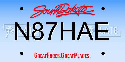 N87HAE South Dakota License Plate