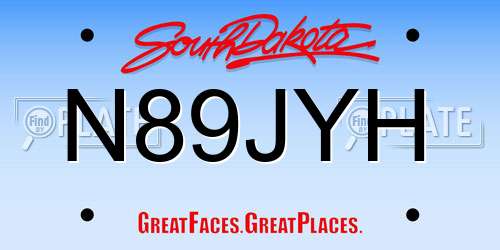 N89JYH South Dakota License Plate