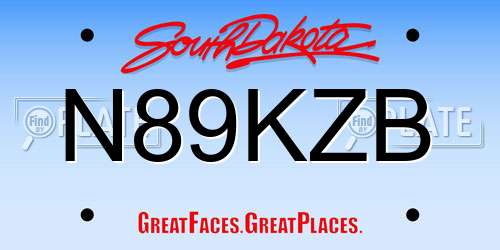 N89KZB South Dakota License Plate