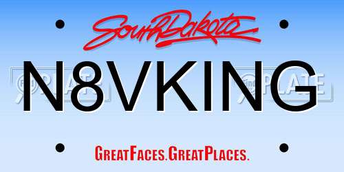 N8VKING South Dakota License Plate