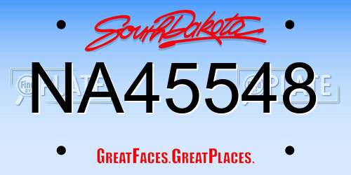NA45548 South Dakota License Plate