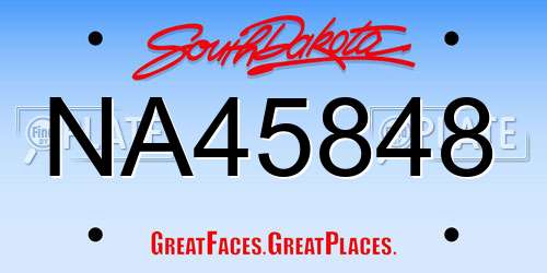 NA45848 South Dakota License Plate
