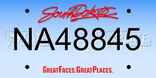 NA48845 South Dakota License Plate