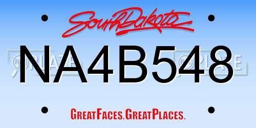 NA4B548 South Dakota License Plate