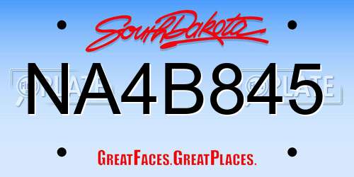 NA4B845 South Dakota License Plate