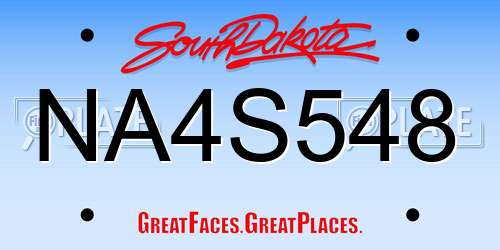 NA4S548 South Dakota License Plate